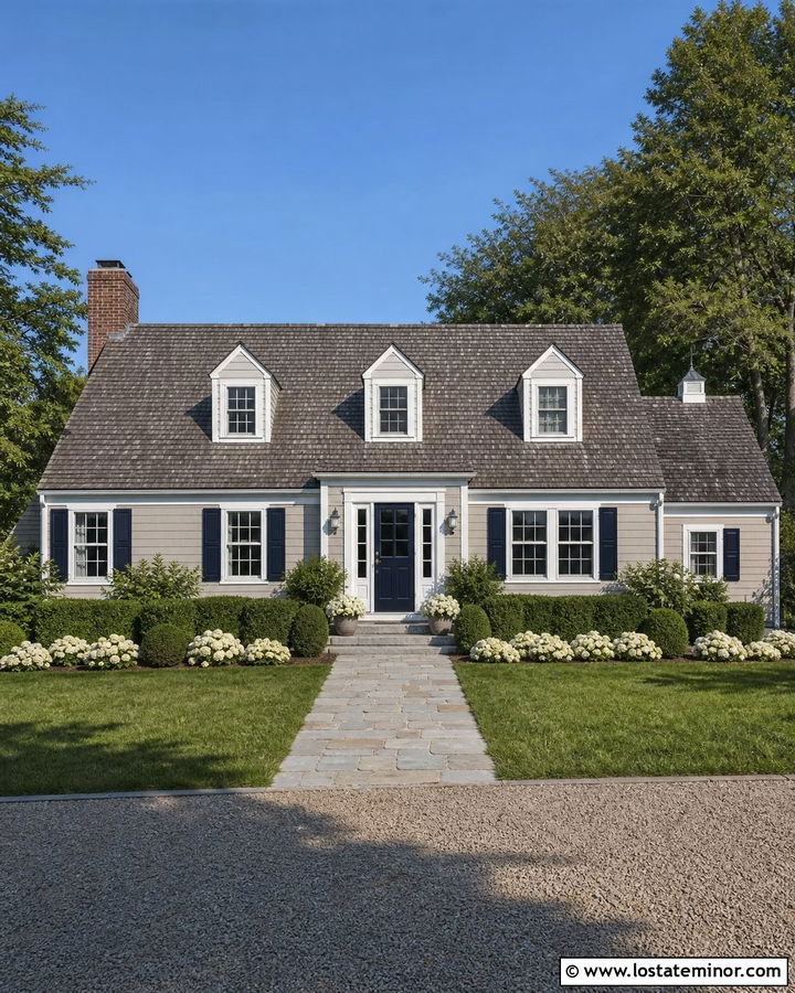 Taupe Cape Cod With Navy Dutch Door - 30 Taupe House Design With Dutch Door Ideas