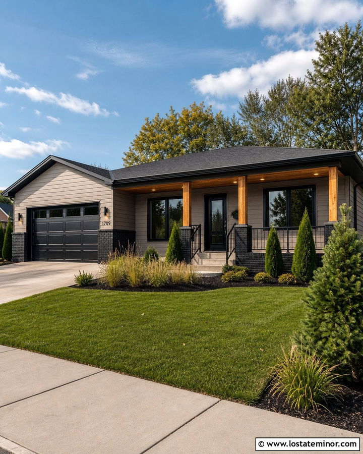 Taupe House With Black Brick Wainscoting - 30 Taupe House Design With Wainscoting Ideas