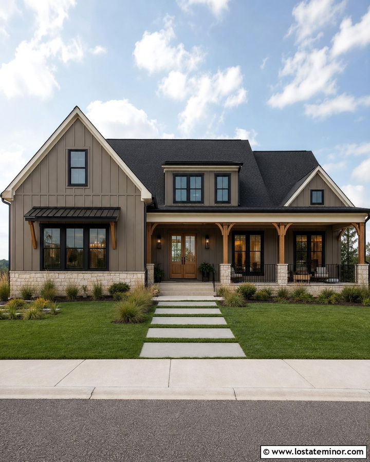 Taupe House With Black Roof Shingles - 30 Taupe House Design With Shingles Ideas