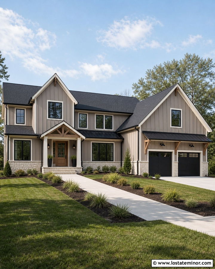Taupe House With Black Roof - 30 Taupe House Design With Roof Ideas
