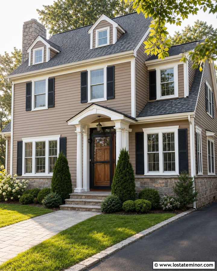 Taupe House With Black Screen Door - 30 Taupe House Design With Screen Door Ideas