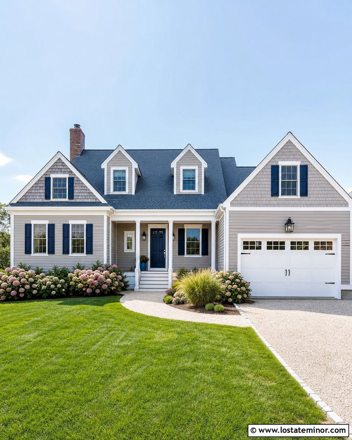 Taupe House With Blue Gray Shingles - 30 Taupe House Design With Shingles Ideas
