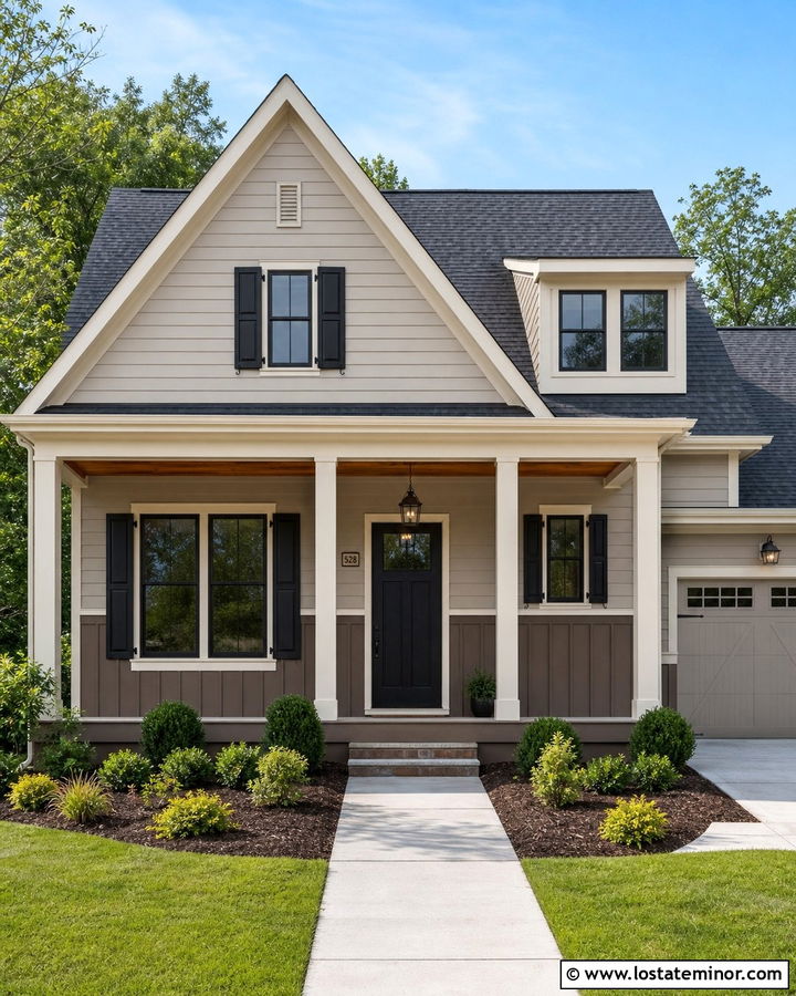 Taupe House With Board And Batten Wainscoting - 30 Taupe House Design With Wainscoting Ideas