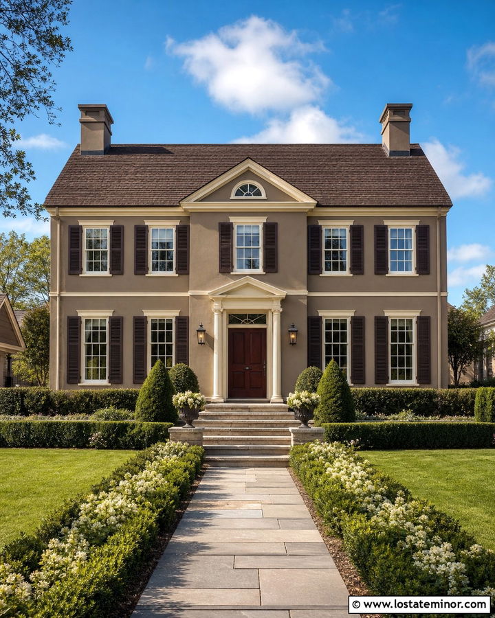 Taupe House With Brown Roof Shingles - 30 Taupe House Design With Shingles Ideas