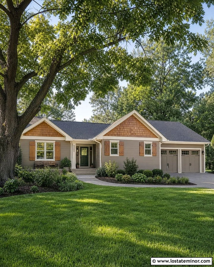 Taupe House With Cedar Shake And Cedar Shutters - 30 Taupe House Design With Cedar Shake Ideas