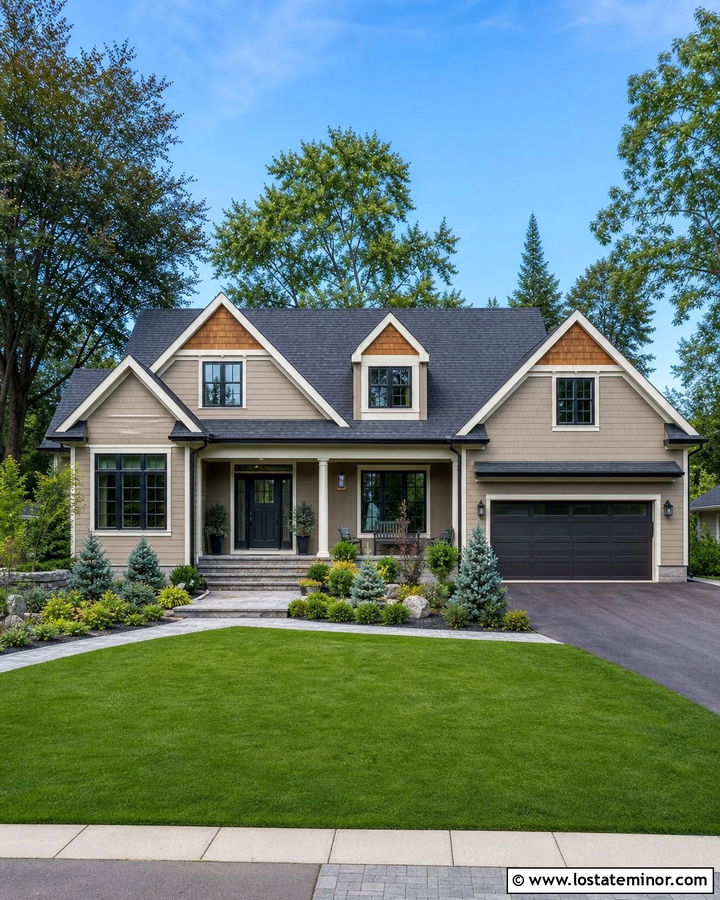 Taupe House With Cedar Shake And Charcoal Roof - 30 Taupe House Design With Cedar Shake Ideas