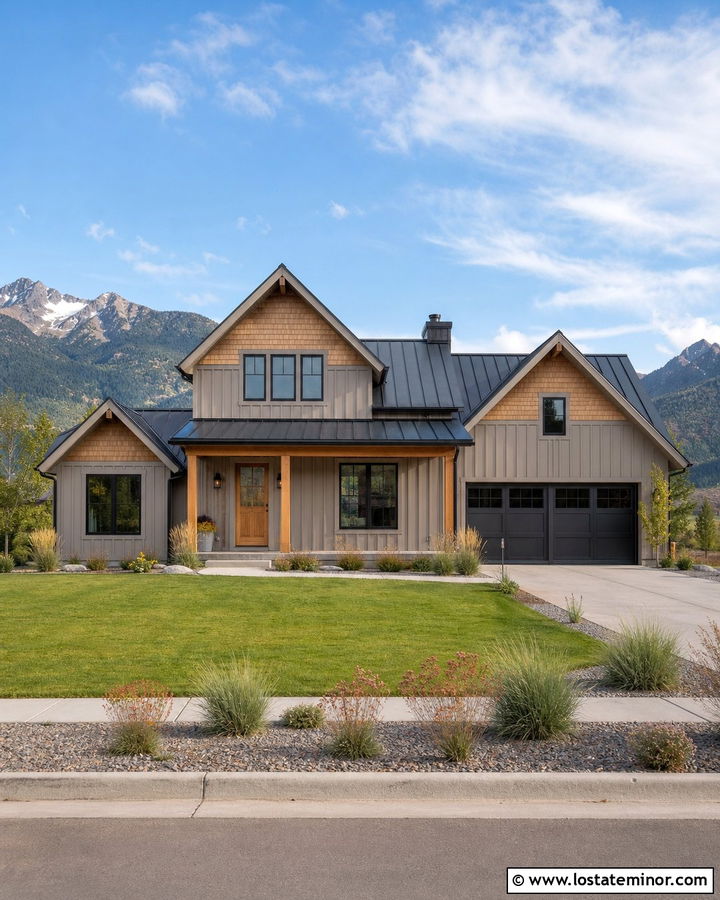 Taupe House With Cedar Shake And Metal Roof - 30 Taupe House Design With Cedar Shake Ideas