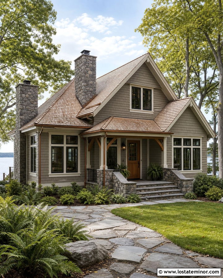 Taupe House With Cedar Shingle Roof - 30 Taupe House Design With Shingles Ideas