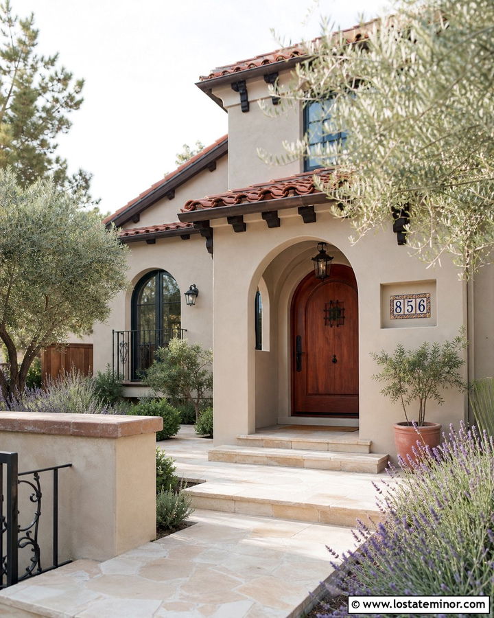 Taupe House With Ceramic Tile Numbers - 30 Taupe House Design With House Numbers Ideas