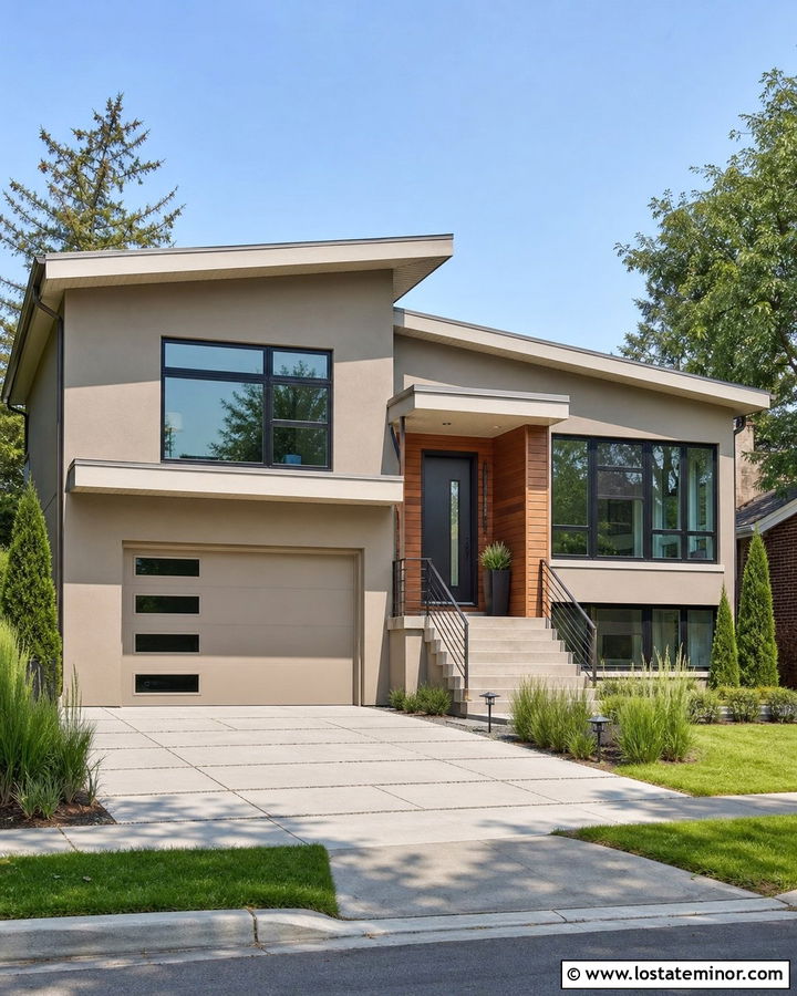 Taupe House With Charcoal Front Door - 30 Taupe House Design With Front Door Ideas