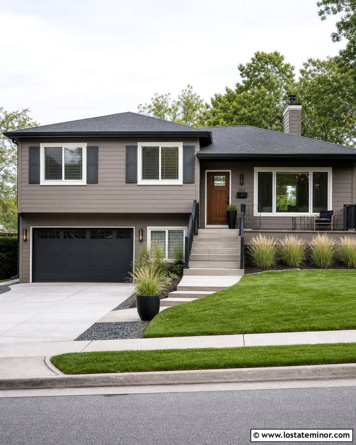 Taupe House With Charcoal Gray Accents - 30 Taupe House Design With Accents Ideas