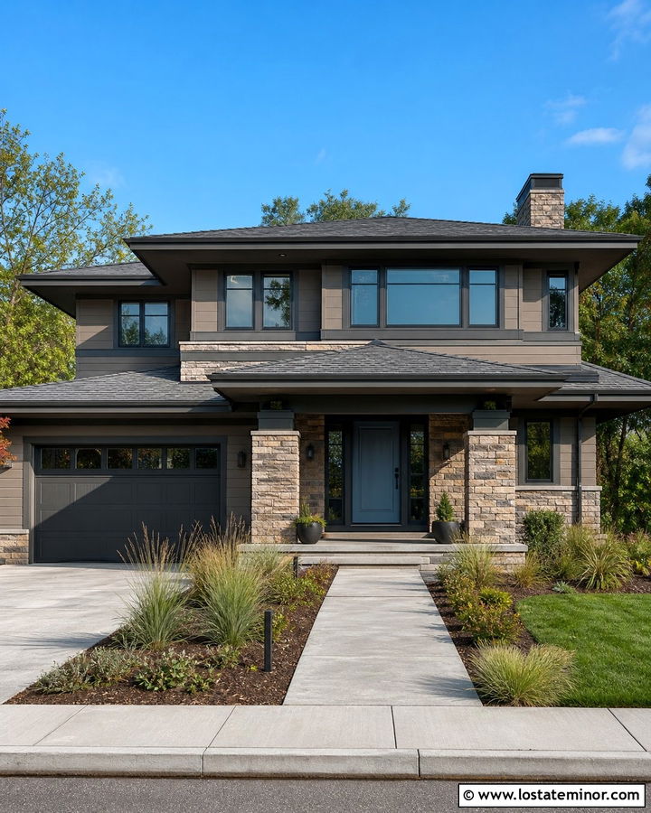 Taupe House With Charcoal Trim - 30 Taupe House Design With Trim Ideas