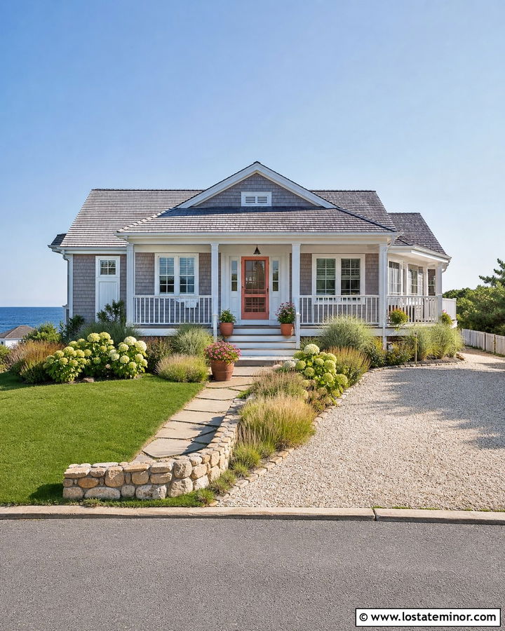 Taupe House With Coral Screen Door - 30 Taupe House Design With Screen Door Ideas
