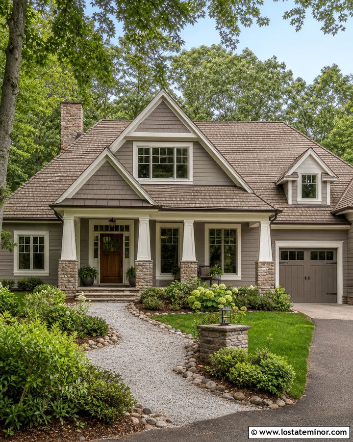 Taupe House With Driftwood Roof Shingles - 30 Taupe House Design With Shingles Ideas