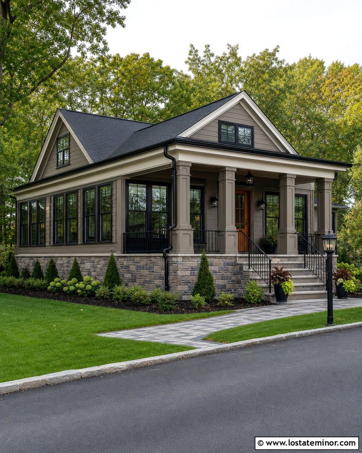 Taupe House With Four Season Sunroom - 30 Taupe House Design With Sunroom Ideas