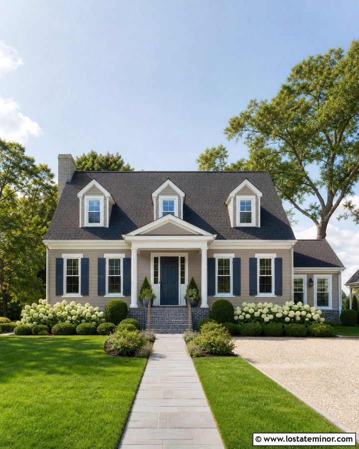 Taupe House With Gray Brick - 30 Taupe House Design With Brick Accents Ideas