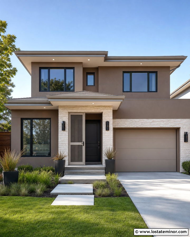 Taupe House With Greige Screen Door - 30 Taupe House Design With Screen Door Ideas