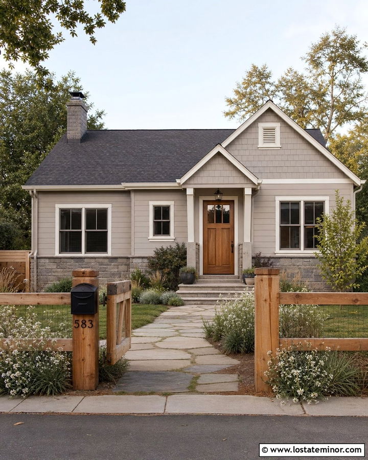 Taupe House With Mailbox And Fence - 30 Taupe House Design With Mailbox Ideas