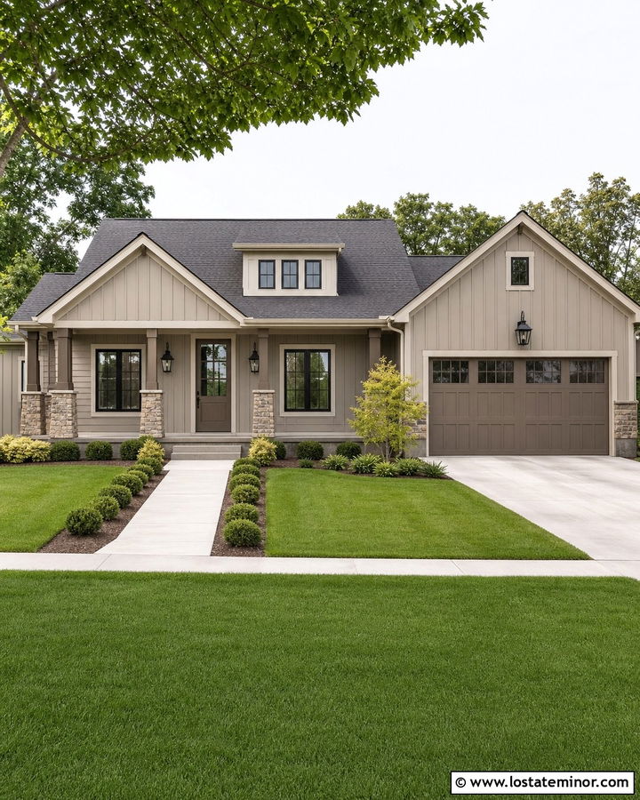 Taupe House With Matching Garage And Dutch Door - 30 Taupe House Design With Dutch Door Ideas