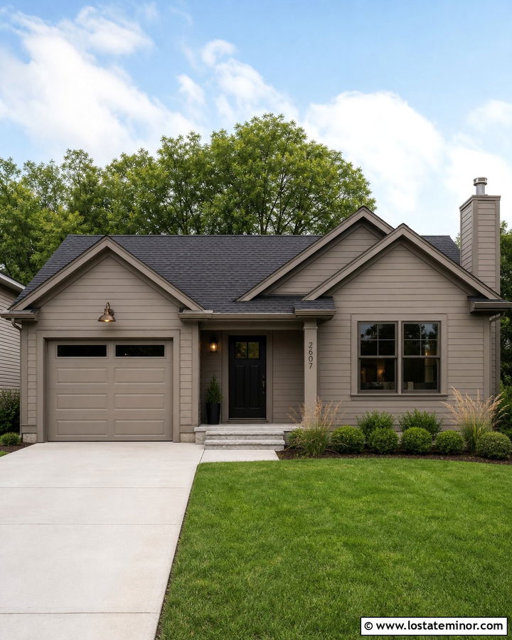 Taupe House With Matching Taupe Trim - 30 Taupe House Design With Trim Ideas