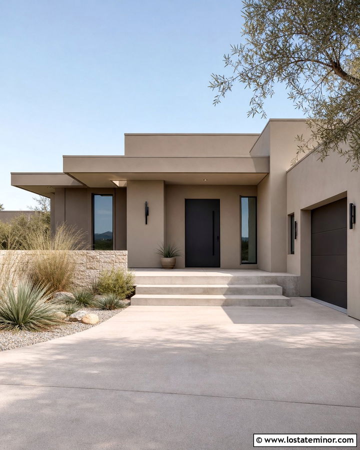 Taupe House With Matching Taupe Window Frames - 30 Taupe House Design With Window Frames Ideas