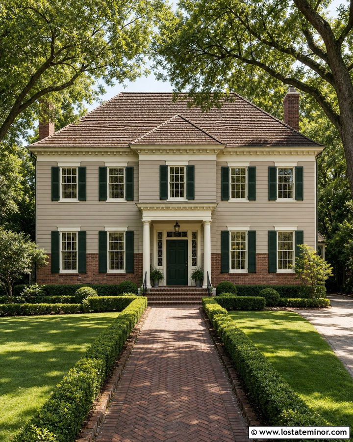 Taupe House With Natural Brick Wainscoting - 30 Taupe House Design With Wainscoting Ideas