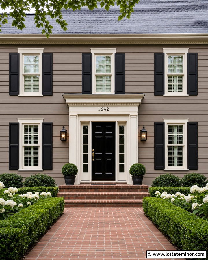 Taupe House With Numbers Above Front Door - 30 Taupe House Design With House Numbers Ideas