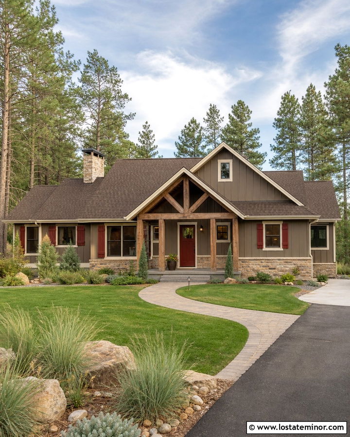 Taupe House With Rust Red Accents - 30 Taupe House Design With Accents Ideas