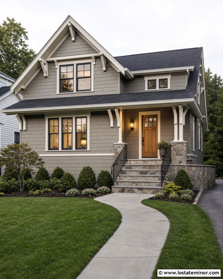 Taupe House With Side Entry Steps - 30 Taupe House Design With Steps Ideas