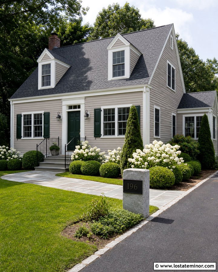 Taupe House With Slate Address Plaque - 30 Taupe House Design With House Numbers Ideas