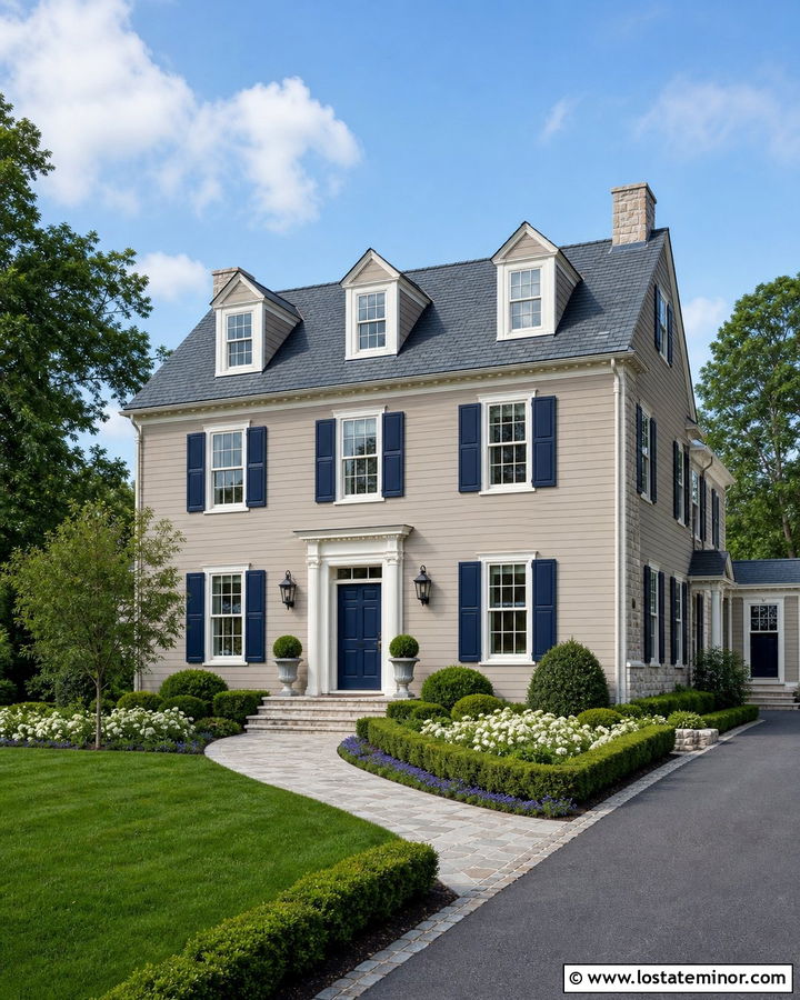 Taupe House With Slate Color Shingles - 30 Taupe House Design With Shingles Ideas