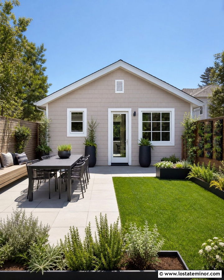 Taupe House With Small Backyard - 30 Taupe House Design With Backyard Ideas