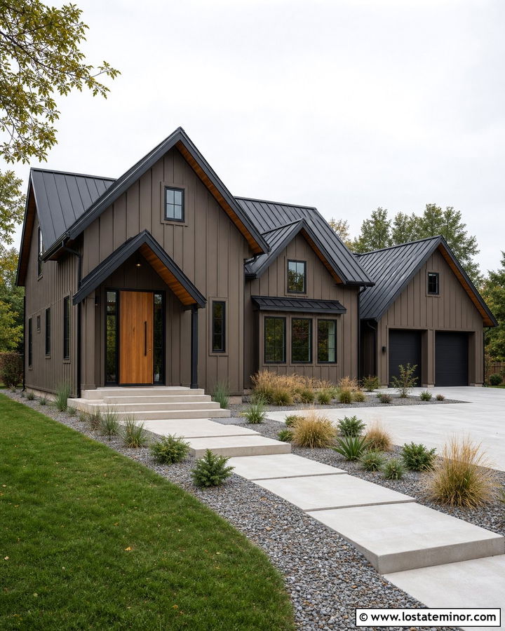 Taupe House With Standing Seam Metal Roof - 30 Taupe House Design With Roof Ideas