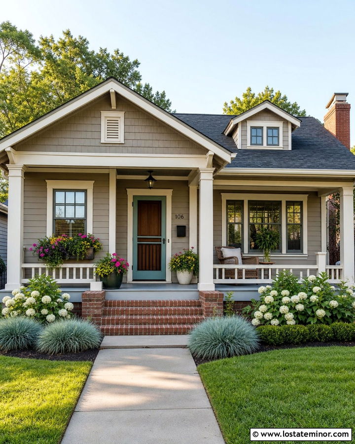 Taupe House With Teal Screen Door - 30 Taupe House Design With Screen Door Ideas