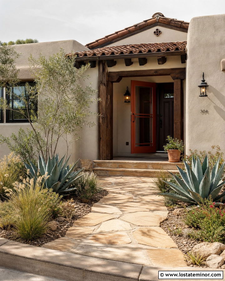 Taupe House With Terracotta Screen Door - 30 Taupe House Design With Screen Door Ideas
