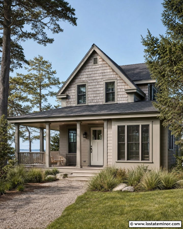 Taupe House With Weathered Cedar Shake - 30 Taupe House Design With Cedar Shake Ideas