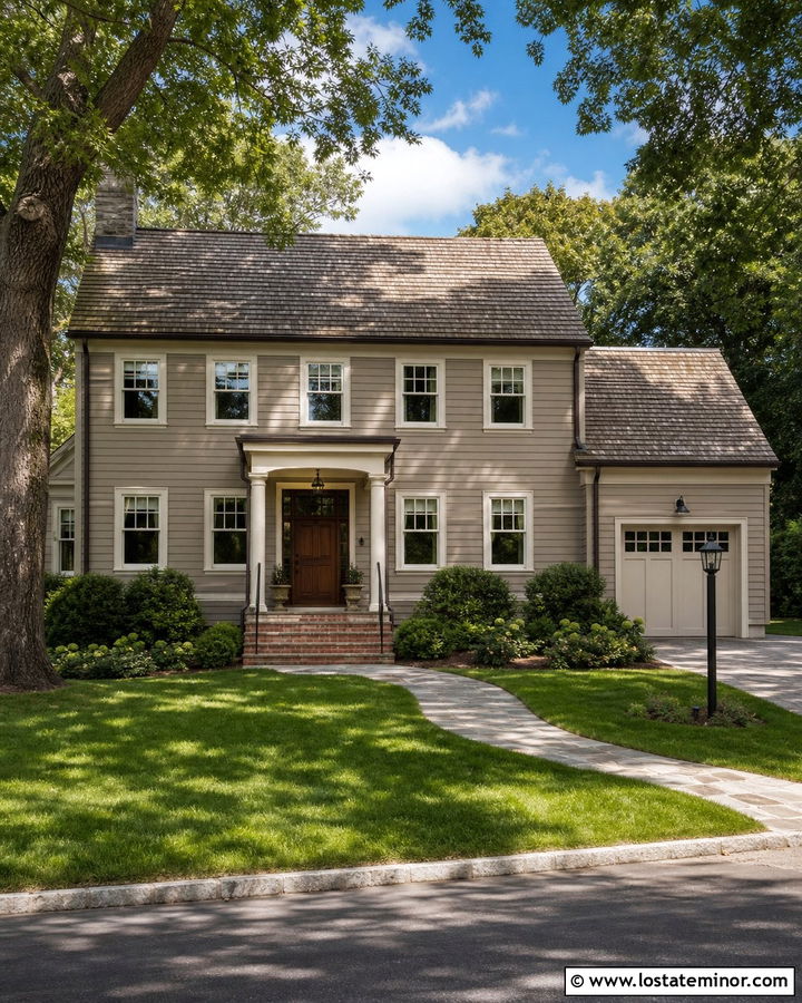 Taupe House With Weathered Wood Shingles - 30 Taupe House Design With Shingles Ideas
