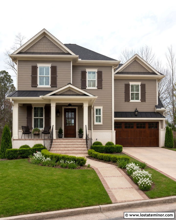 Taupe House With White Brick Wainscoting - 30 Taupe House Design With Wainscoting Ideas