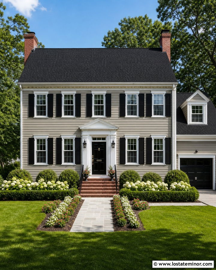 Taupe House With White Trim And Black Shingles - 30 Taupe House Design With Shingles Ideas