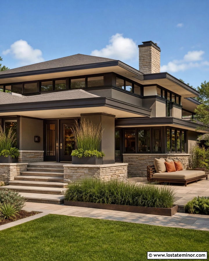 Taupe Prairie House With Low Daybed - 30 Taupe House Design With Daybed Ideas