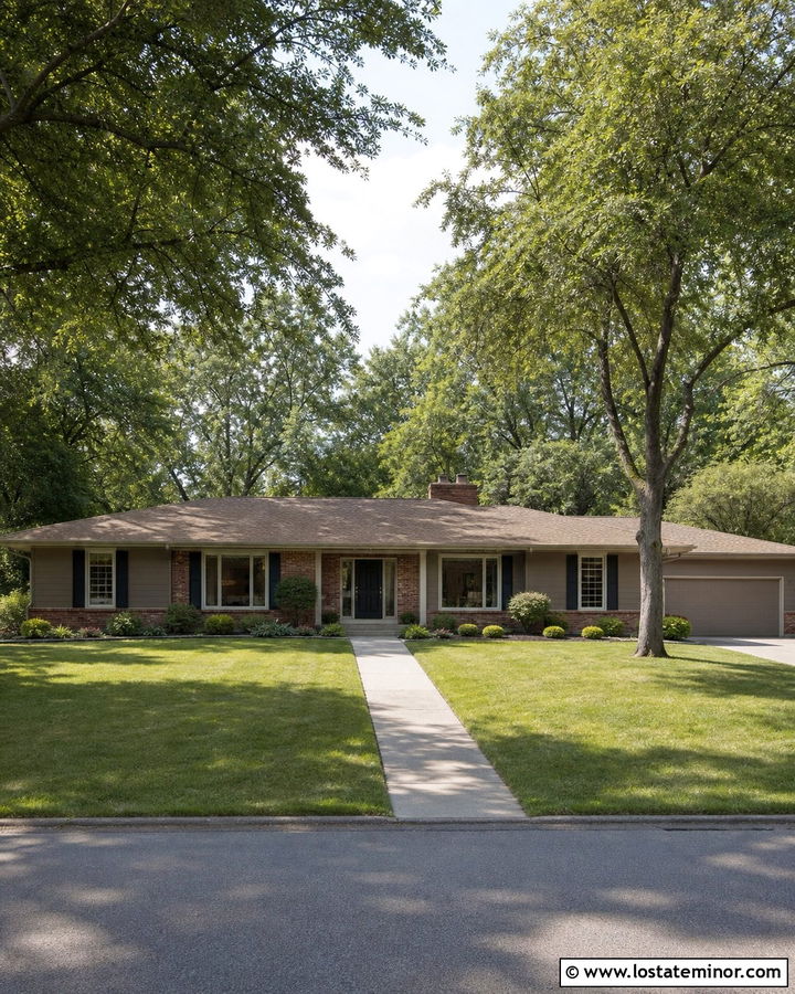 Taupe Ranch House With Brick - 30 Taupe House Design With Brick Accents Ideas