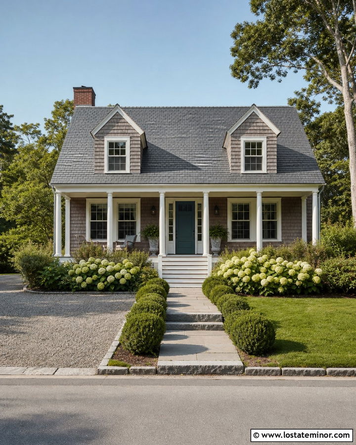 Taupe Shingle House With Double Dormers - 30 Taupe House Design With Dormers Ideas
