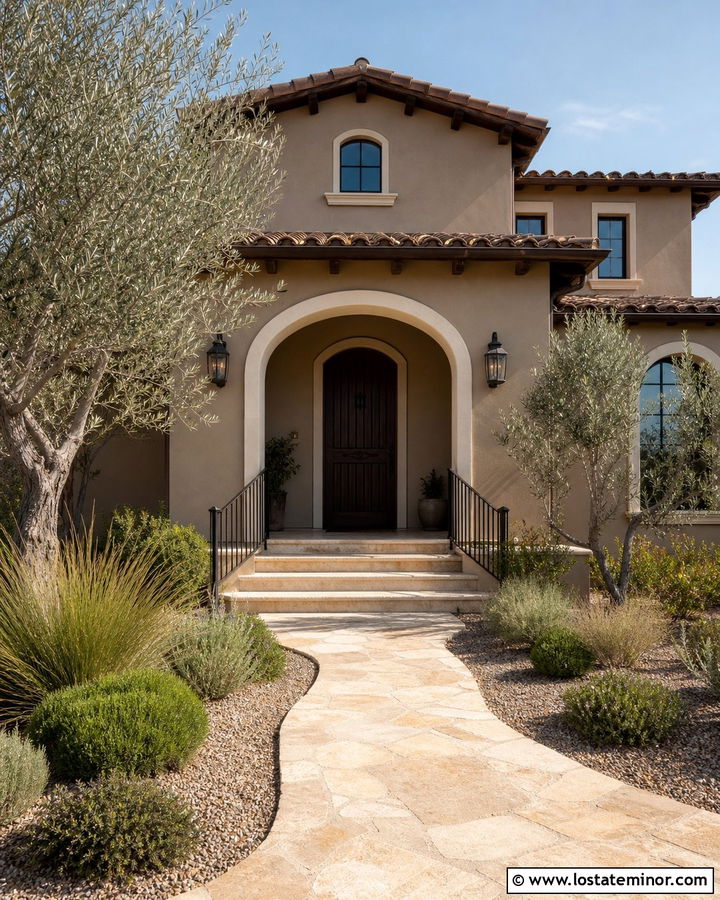Taupe Stucco House With Arched Front Porch - 30 Taupe House Design With Front Porch Ideas