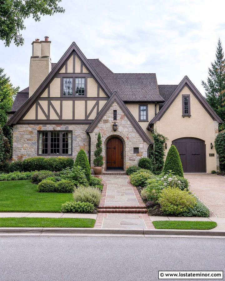 Tudor Stone House With Oak Front Door - 30 Stone House Design With Front Door Ideas