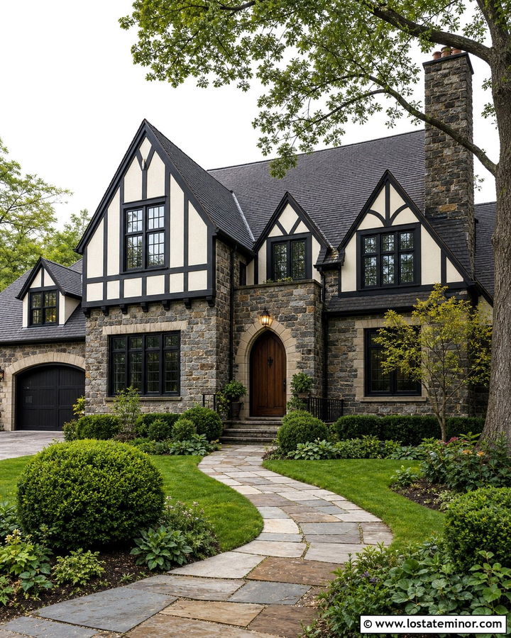 Tudor Stone House With Steep Dormers - 30 Stone House Design With Dormers Ideas