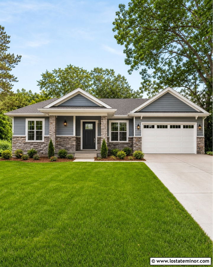 Vinyl Siding And Manufactured Stone House - 30 Stone House Design With Siding Ideas