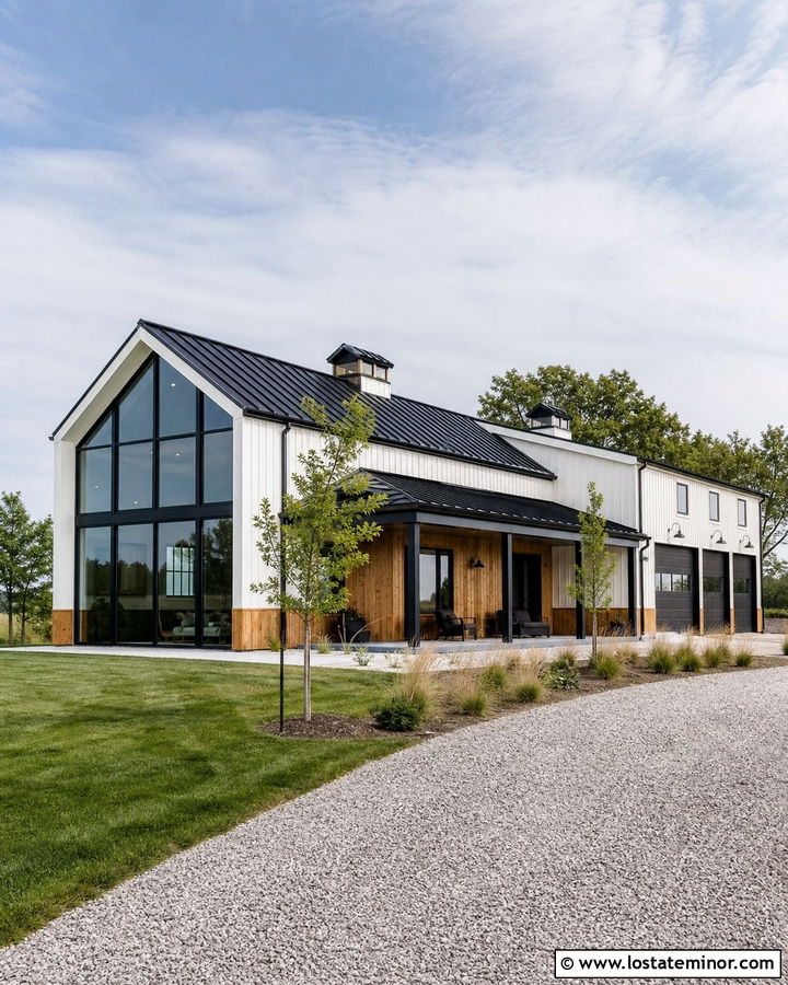Warm White Barndominium With Sunroom - 30 Warm White House Design With Sunroom Ideas