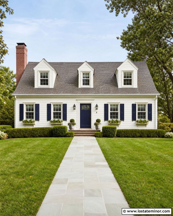 Warm White Cape Cod With Gabled Dormers - 30 Warm White House Design With Gables Ideas