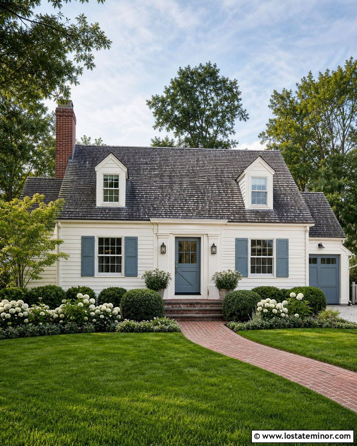 Warm White Cape Cod With Gray Blue Dutch Door - 30 Warm White House Design With Dutch Door Ideas