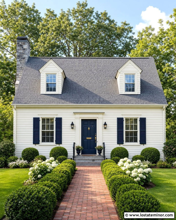 Warm White Cape Cod With Gray Roof Shingles - 30 Warm White House Design With Shingles Ideas